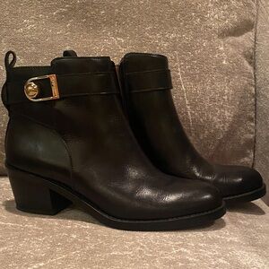 Louise et Cie Black Ankle Boots with Gold Buckle